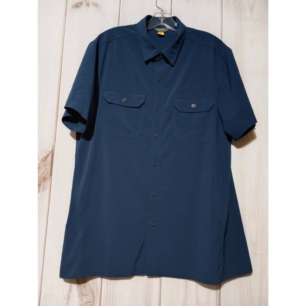 Eddie Bauer Shirt Men's Large Navy Travex